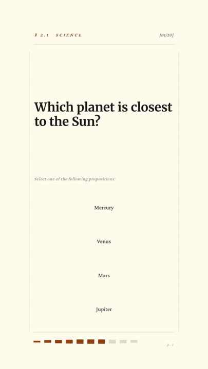 Academic · Cream quiz video template preview