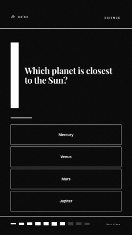 Agency · Noir quiz video template preview