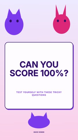 Animals · Lavender hook quiz video template preview
