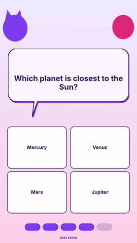 Animals · Lavender quiz video template preview