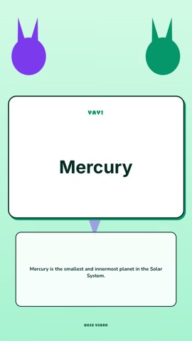 Animals · Mint Meadow answer quiz video template preview