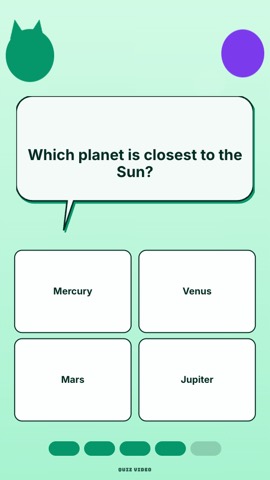 Animals · Mint Meadow quiz video template preview
