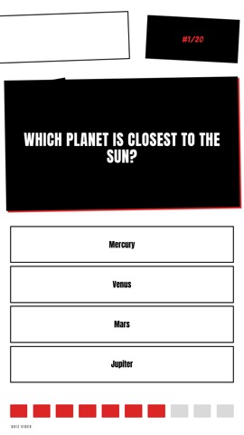 Anime · Noir quiz video template preview