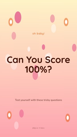 Baby · Peach hook quiz video template preview