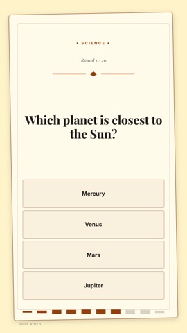 Beer Mat · Cream quiz video template preview