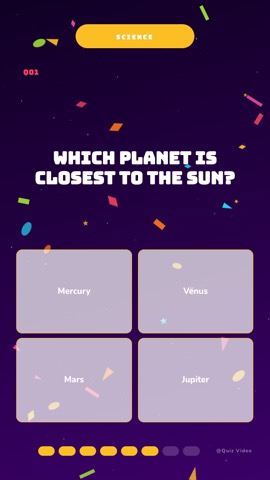Birthday · Disco quiz video template preview