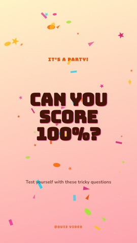 Birthday · Peach Fizz hook quiz video template preview