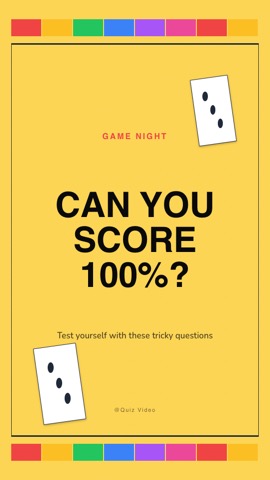 Board · Bright hook quiz video template preview