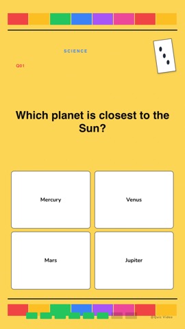 Board · Bright quiz video template preview