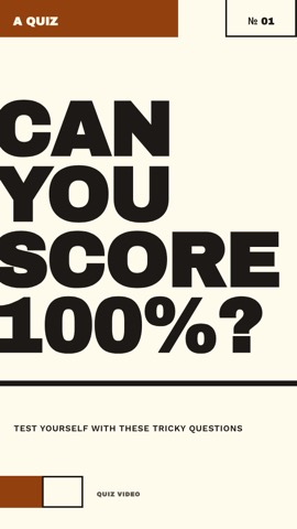 Brutalist · Cream hook quiz video template preview