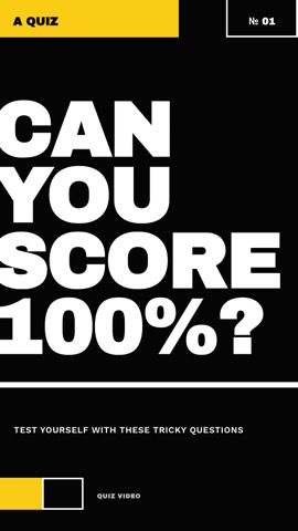 Brutalist · Obsidian hook quiz video template preview