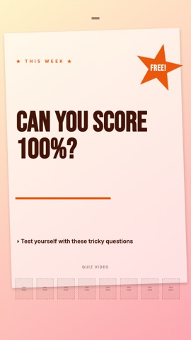 Campus · Peach hook quiz video template preview