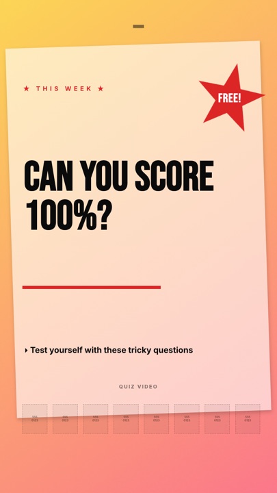 Campus · Pop hook quiz video template preview