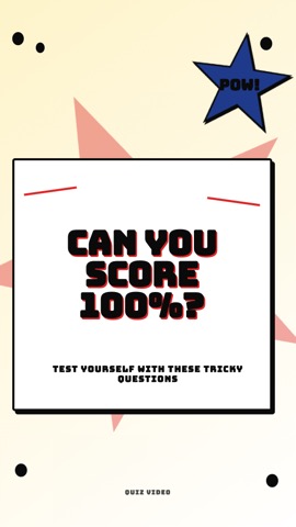 Cartoon · Comic hook quiz video template preview