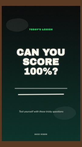 Chalkboard · Green Room hook quiz video template preview