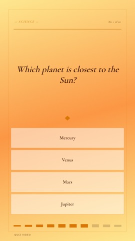 Classic Pub · Apricot quiz video template preview