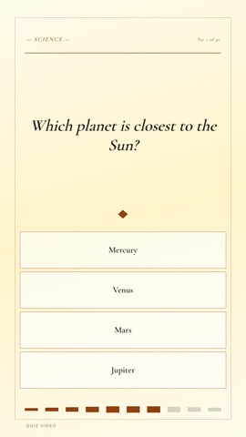 Classic Pub · Cream quiz video template preview