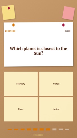 Bulletin · Apricot quiz video template preview