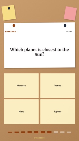 Bulletin · Cream Notes quiz video template preview