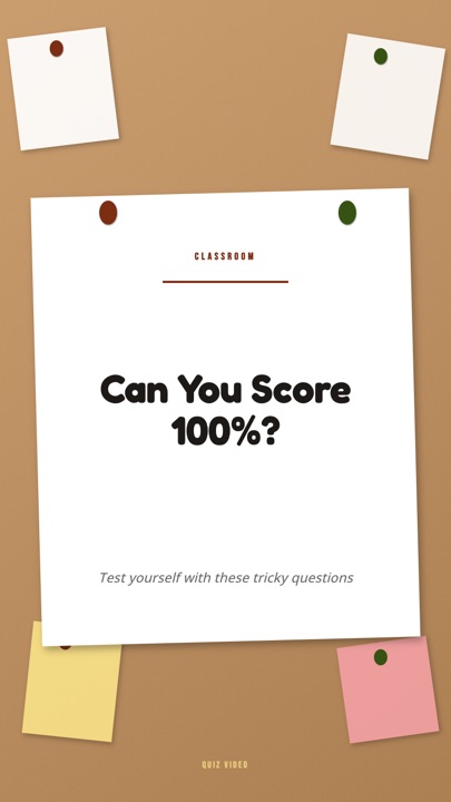 Bulletin · Cork Board hook quiz video template preview