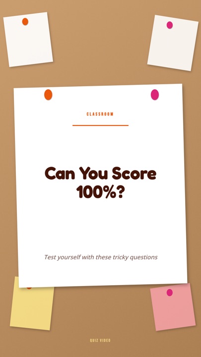 Bulletin · Peach hook quiz video template preview