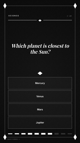 Cocktail Bar · Noir quiz video template preview