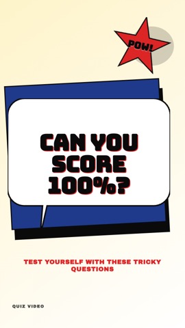 Comic · Classic hook quiz video template preview
