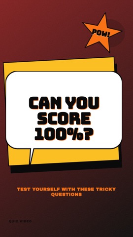 Comic · Fire hook quiz video template preview