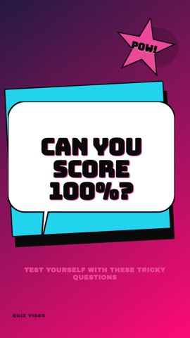 Comic · Miami hook quiz video template preview