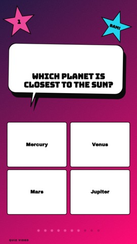 Comic · Miami quiz video template preview