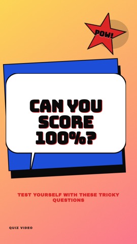 Comic · Pop Art hook quiz video template preview