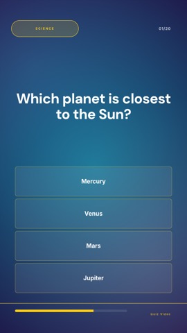 Keynote · Electric quiz video template preview