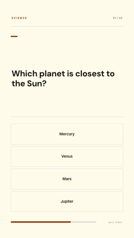 Corporate · Cream quiz video template preview