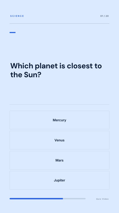 Corporate · Glacier quiz video template preview