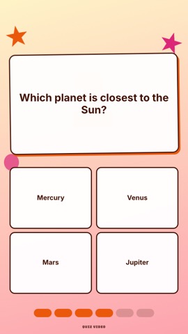 Crayon · Peach quiz video template preview