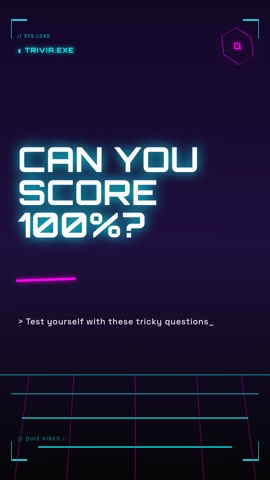 Cyberpunk · Grid hook quiz video template preview