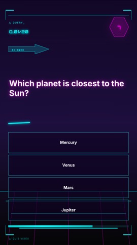 Cyberpunk · Grid quiz video template preview