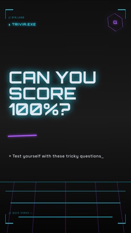 Cyberpunk · Terminal hook quiz video template preview
