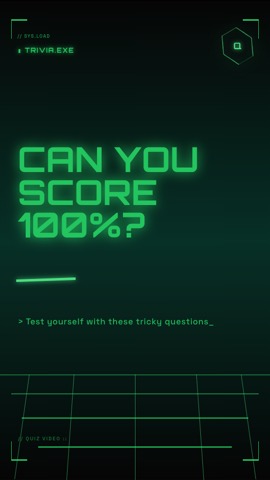 Cyberpunk · Matrix hook quiz video template preview
