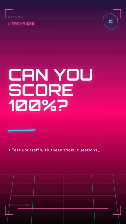 Cyberpunk · Miami hook quiz video template preview
