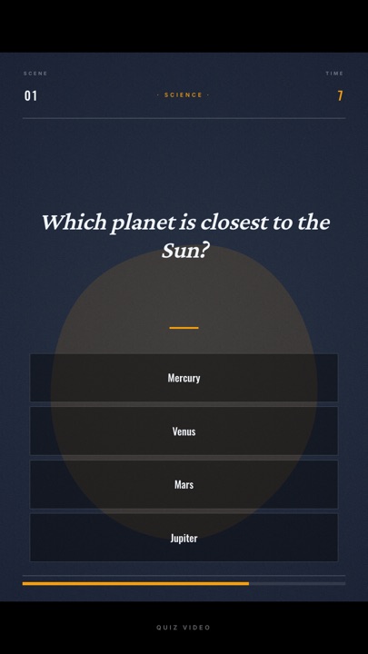 Cinematic · Slate quiz video template preview