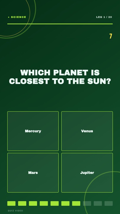 Dart Board · Forest quiz video template preview