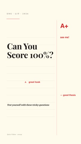 Essay · Cream hook quiz video template preview