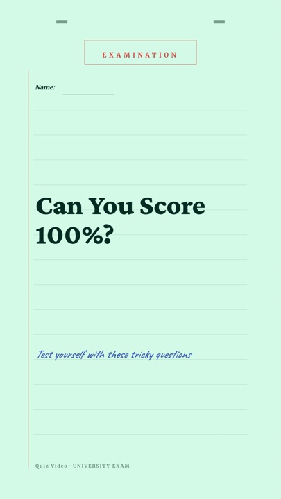 Bluebook · Mint hook quiz video template preview