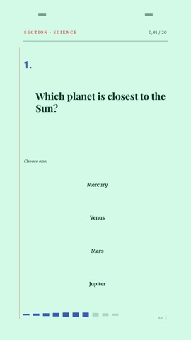 Bluebook · Mint quiz video template preview