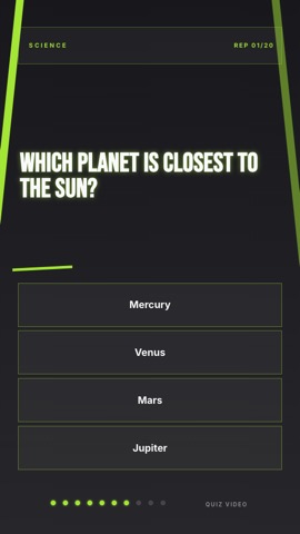 Fitness · Carbon quiz video template preview