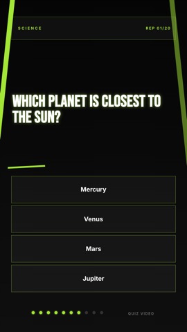 Fitness · Noir quiz video template preview