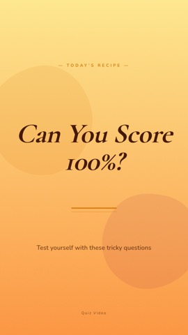 Cookbook · Apricot hook quiz video template preview