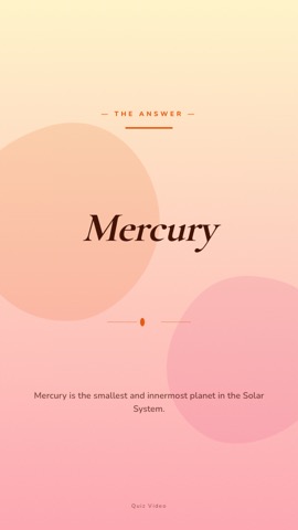 Cookbook · Peach answer quiz video template preview