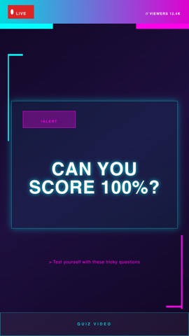 Stream · Cyberpunk hook quiz video template preview